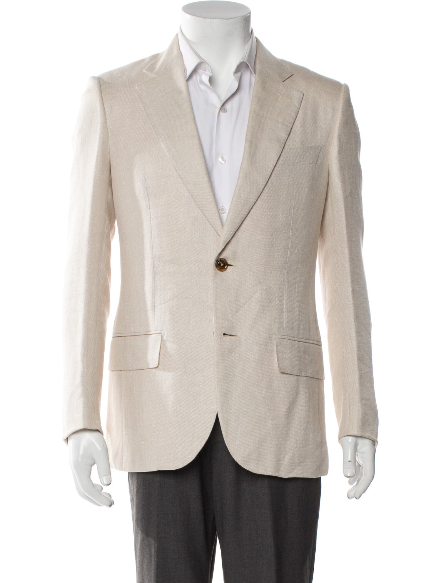 Ermenegildo Zegna Couture Linen Peacoat