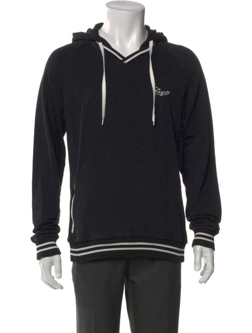 Zegna Striped V-Neck Hoodie