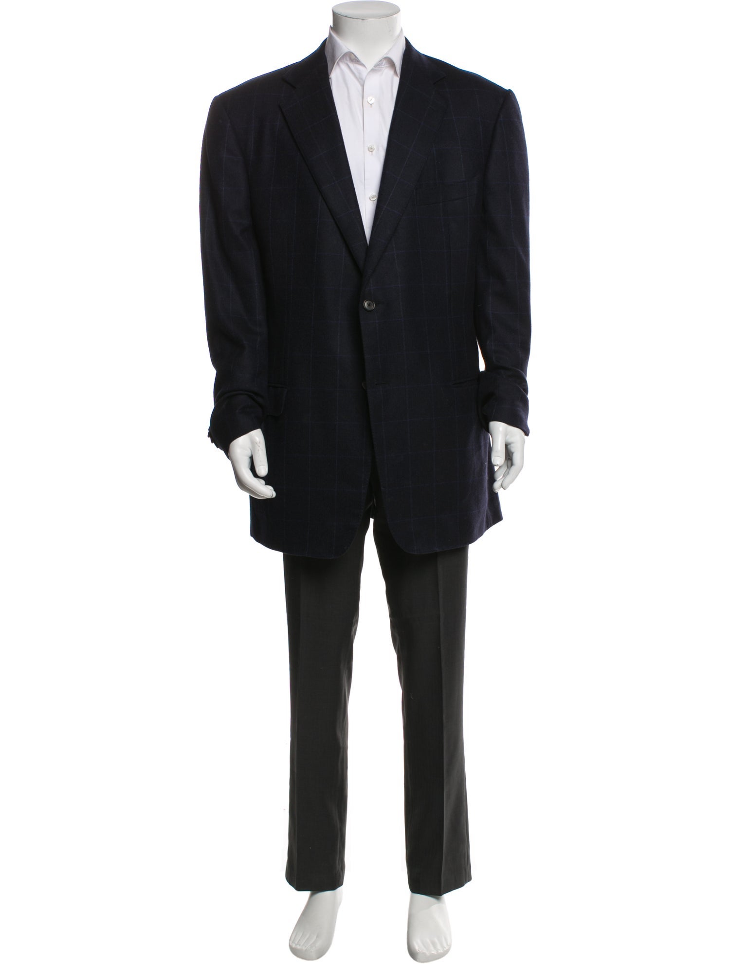 Zegna Cashmere Plaid Print Blazer