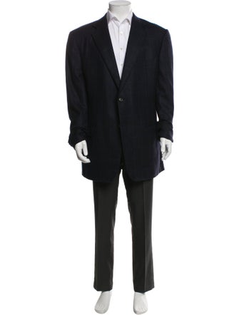 Zegna Cashmere Plaid Print Blazer