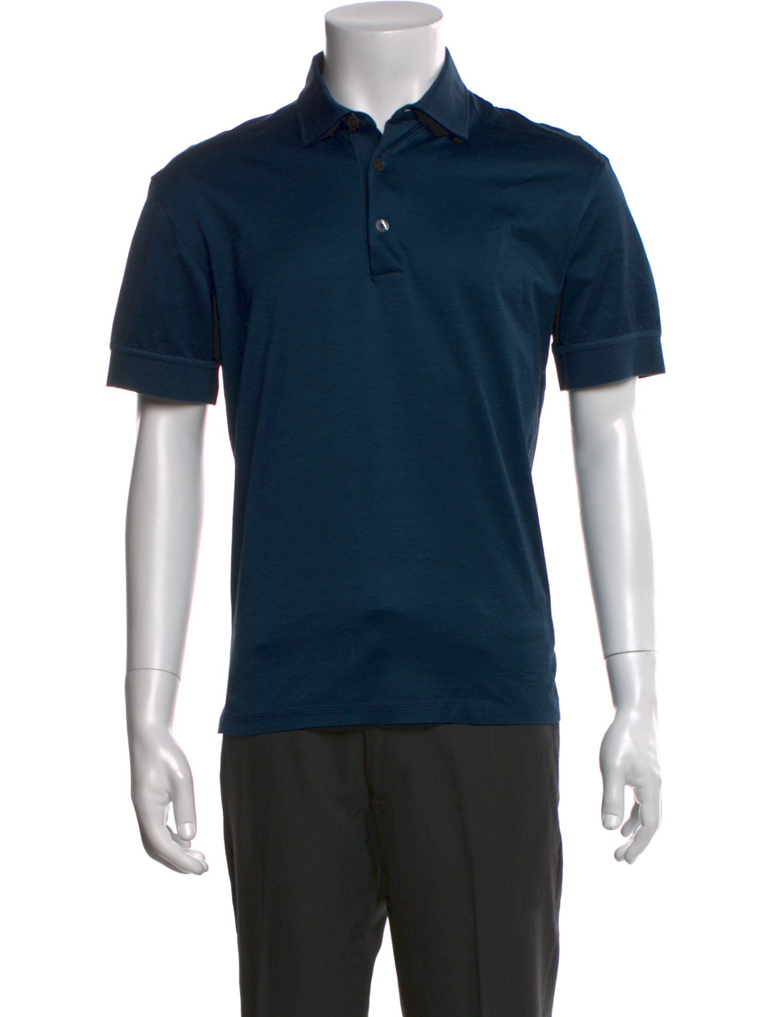 Zegna V-Neck Short Sleeve Polo Shirt