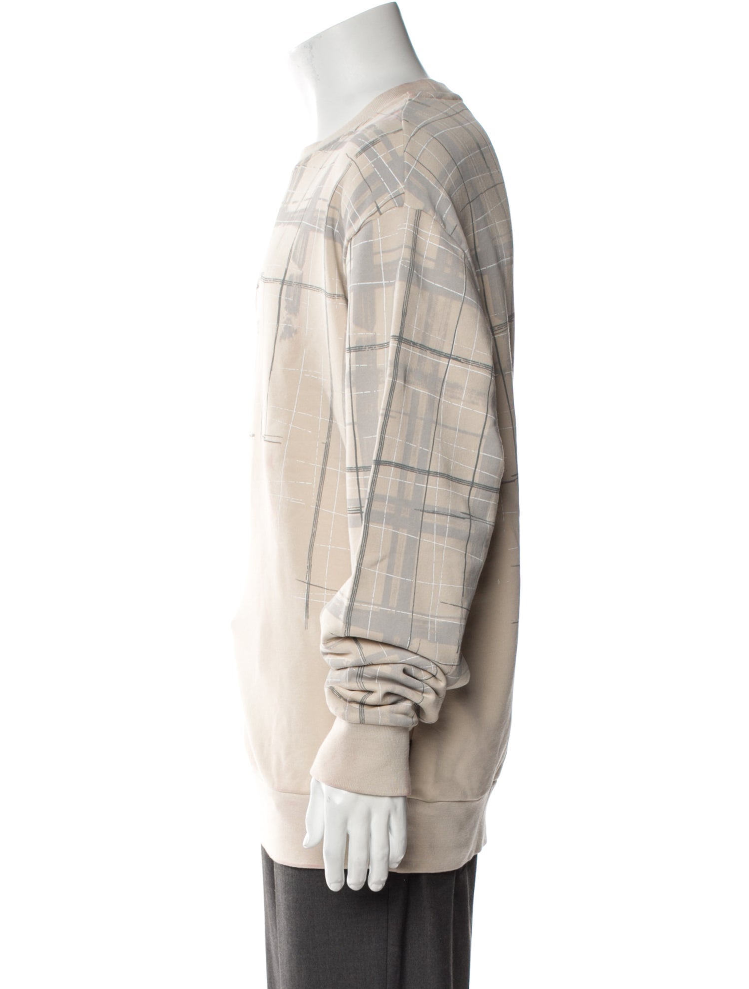 Z Zegna Plaid Print Crew Neck Sweatshirt