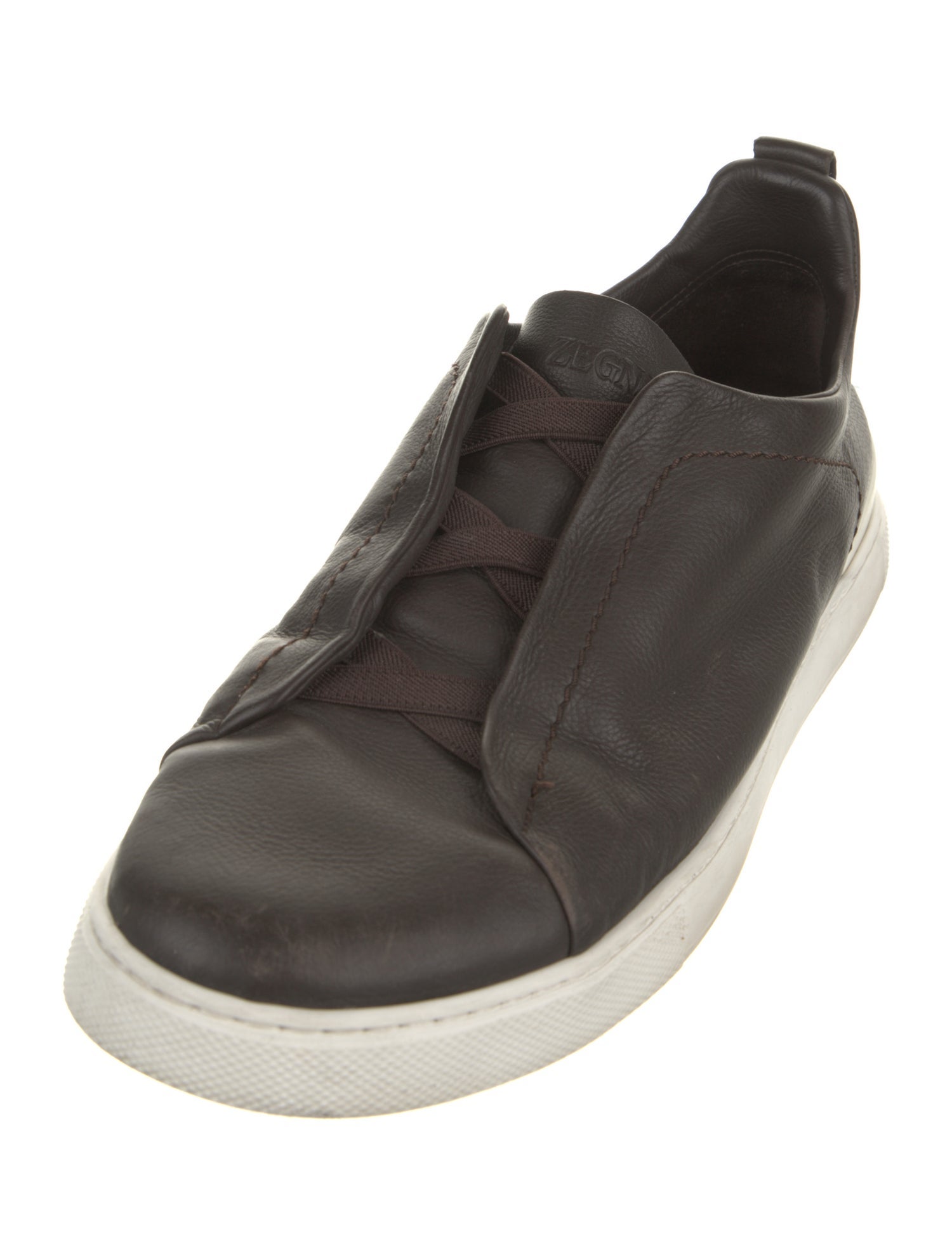 Zegna Leather Printed Sneakers