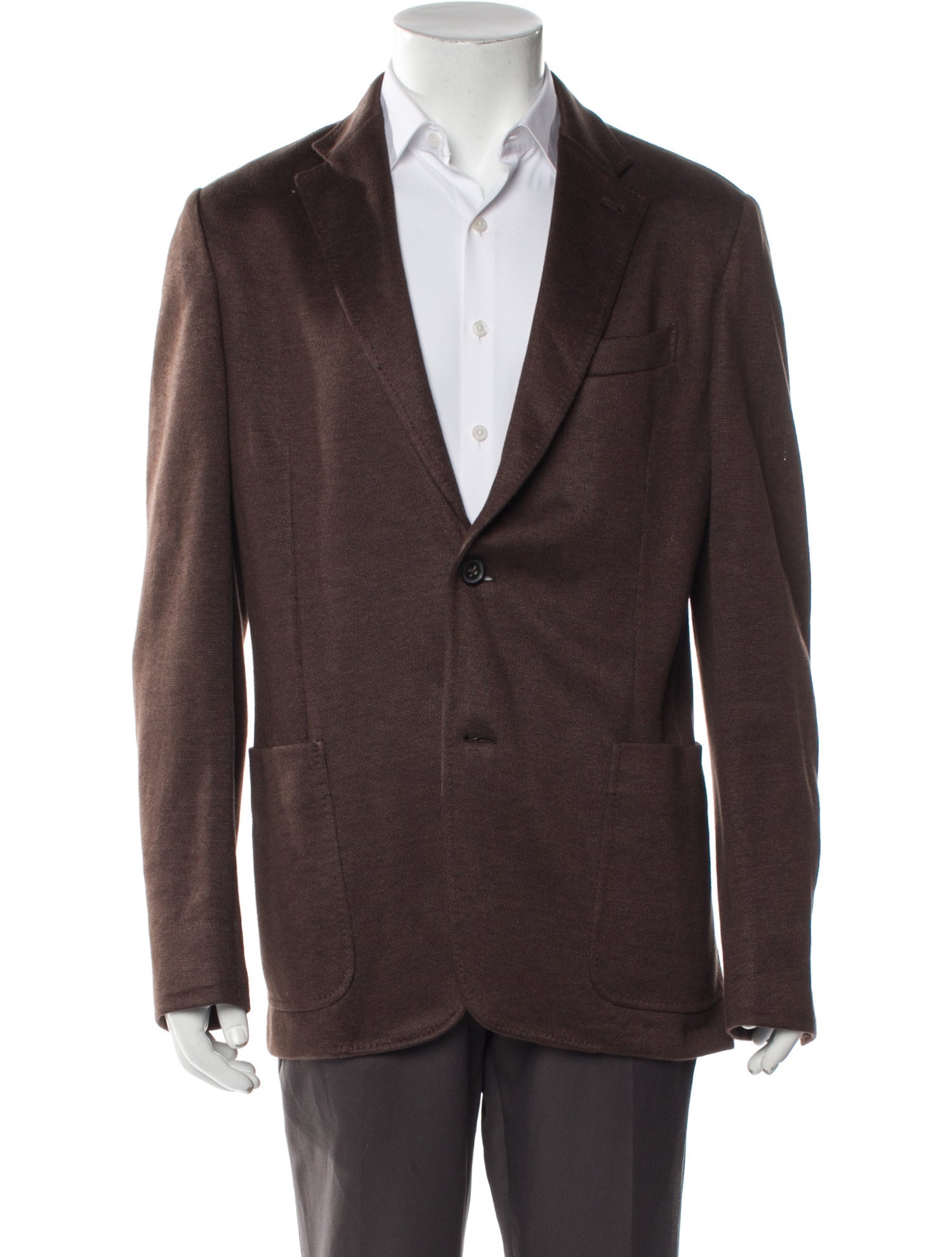 Zegna Linen Leather Trim Embellishment Sport Coat