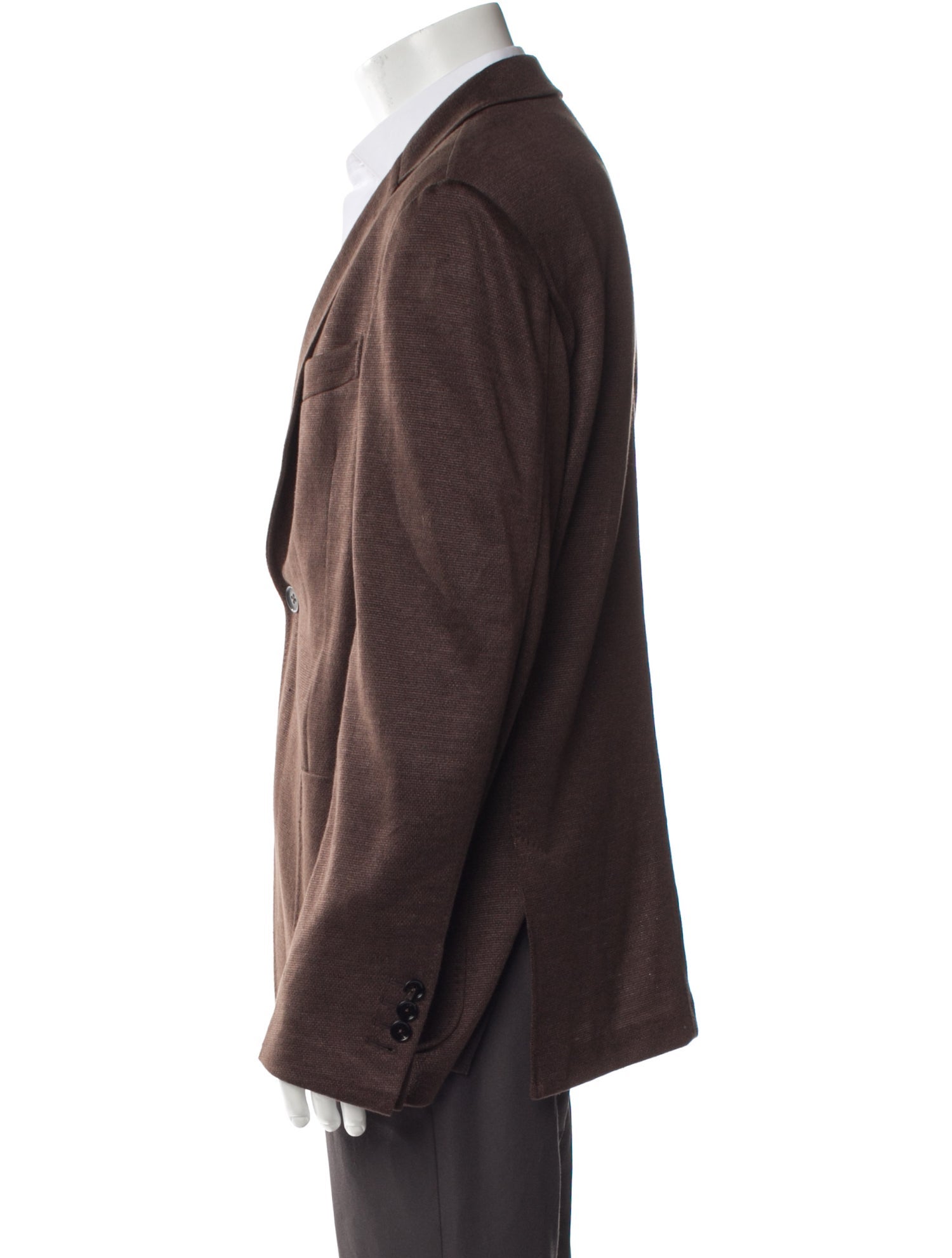 Zegna Linen Leather Trim Embellishment Sport Coat