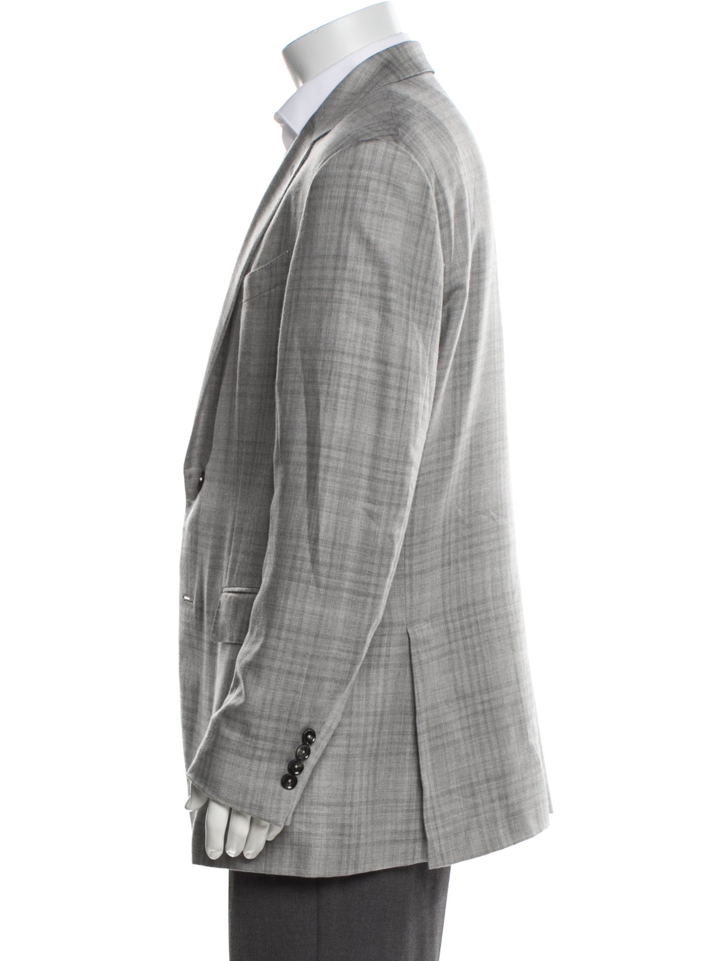 Zegna Cashmere Plaid Print Blazer