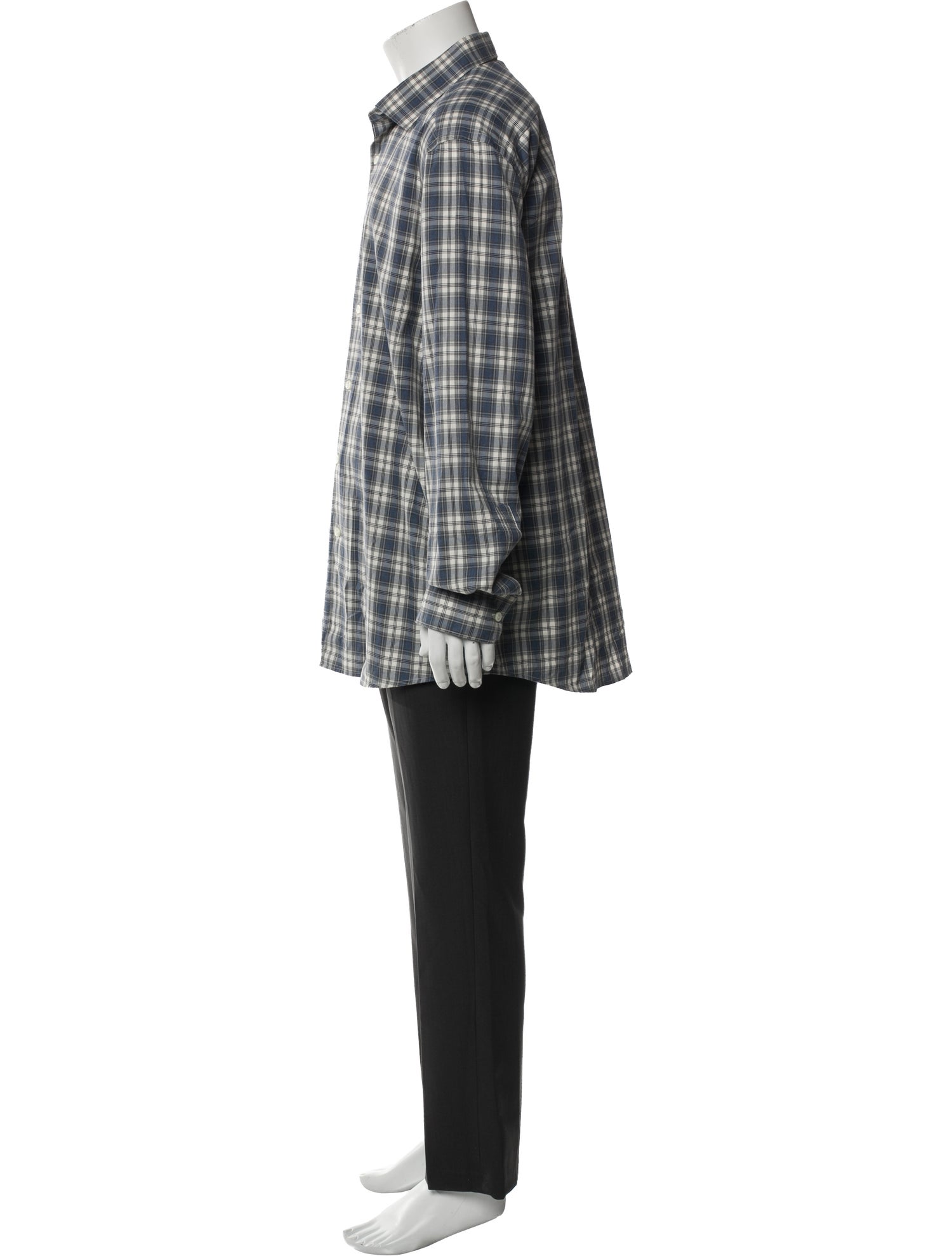 Zegna Plaid Print Long Sleeve Shirt