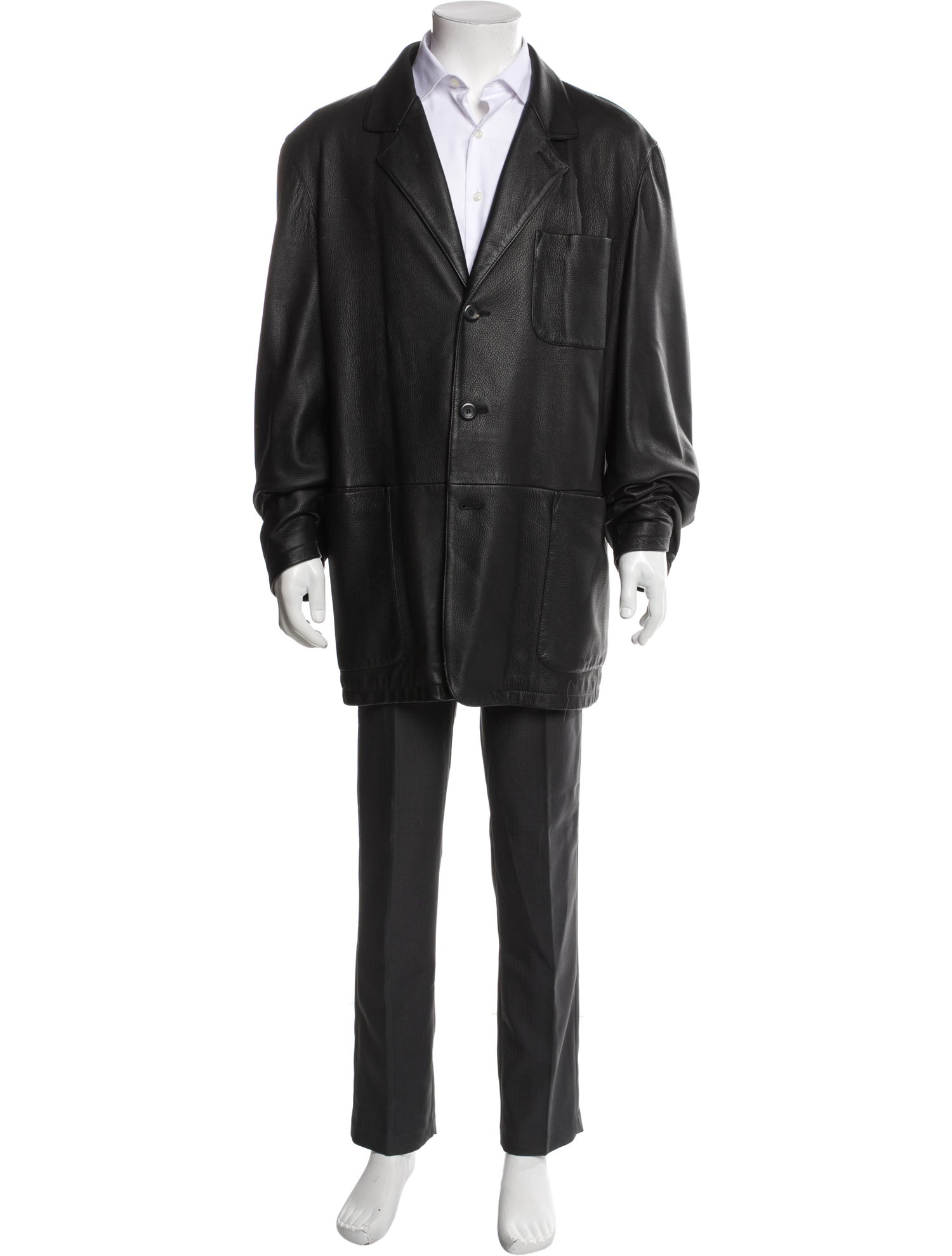Ermenegildo Zegna Leather Overcoat