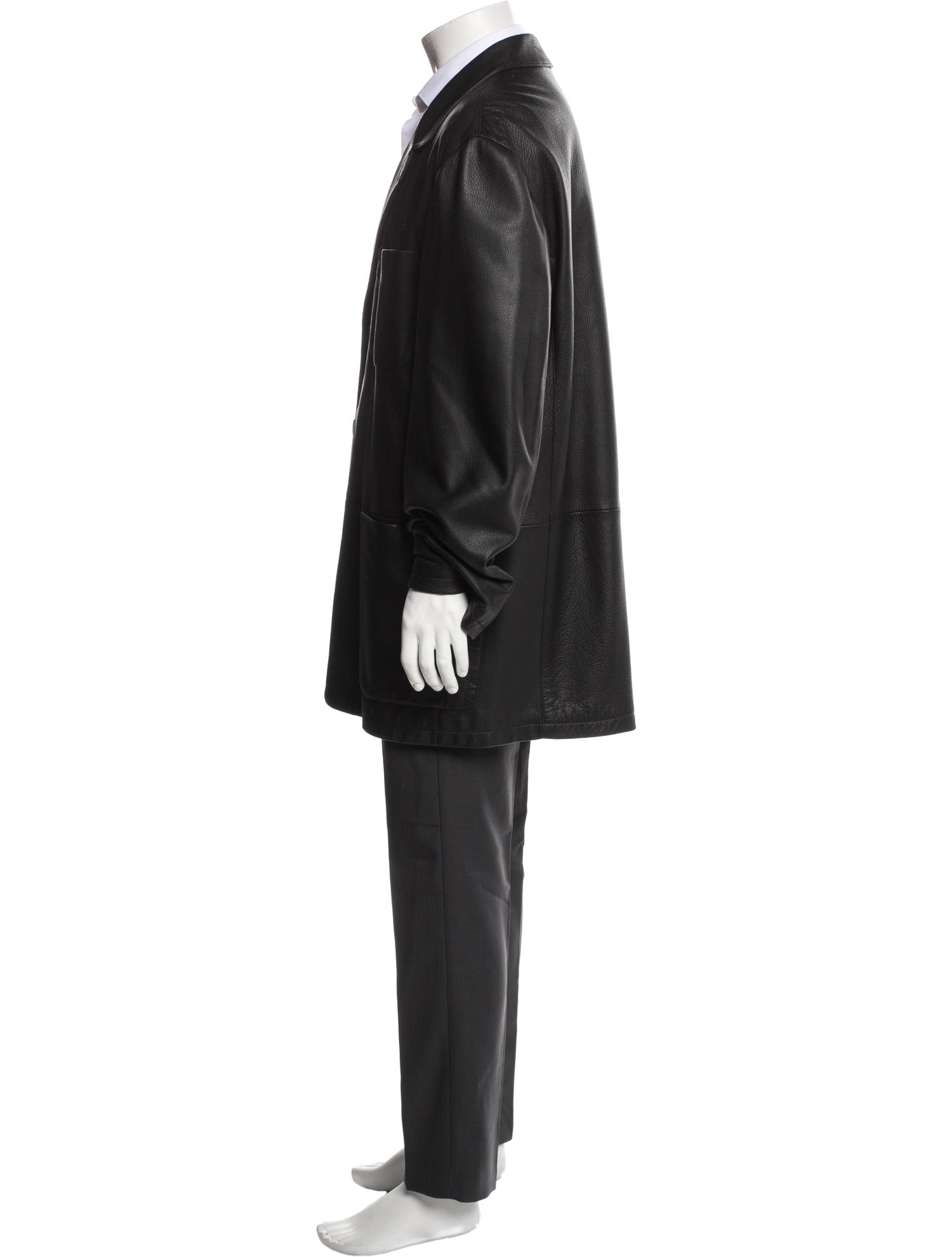 Ermenegildo Zegna Leather Overcoat