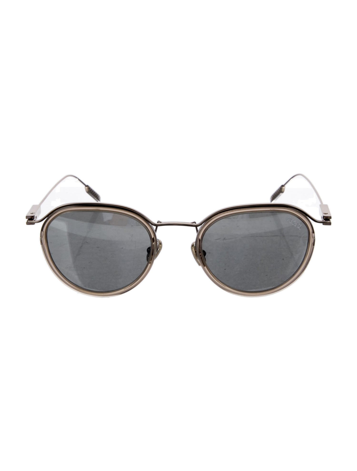 Zegna Round Mirrored Sunglasses