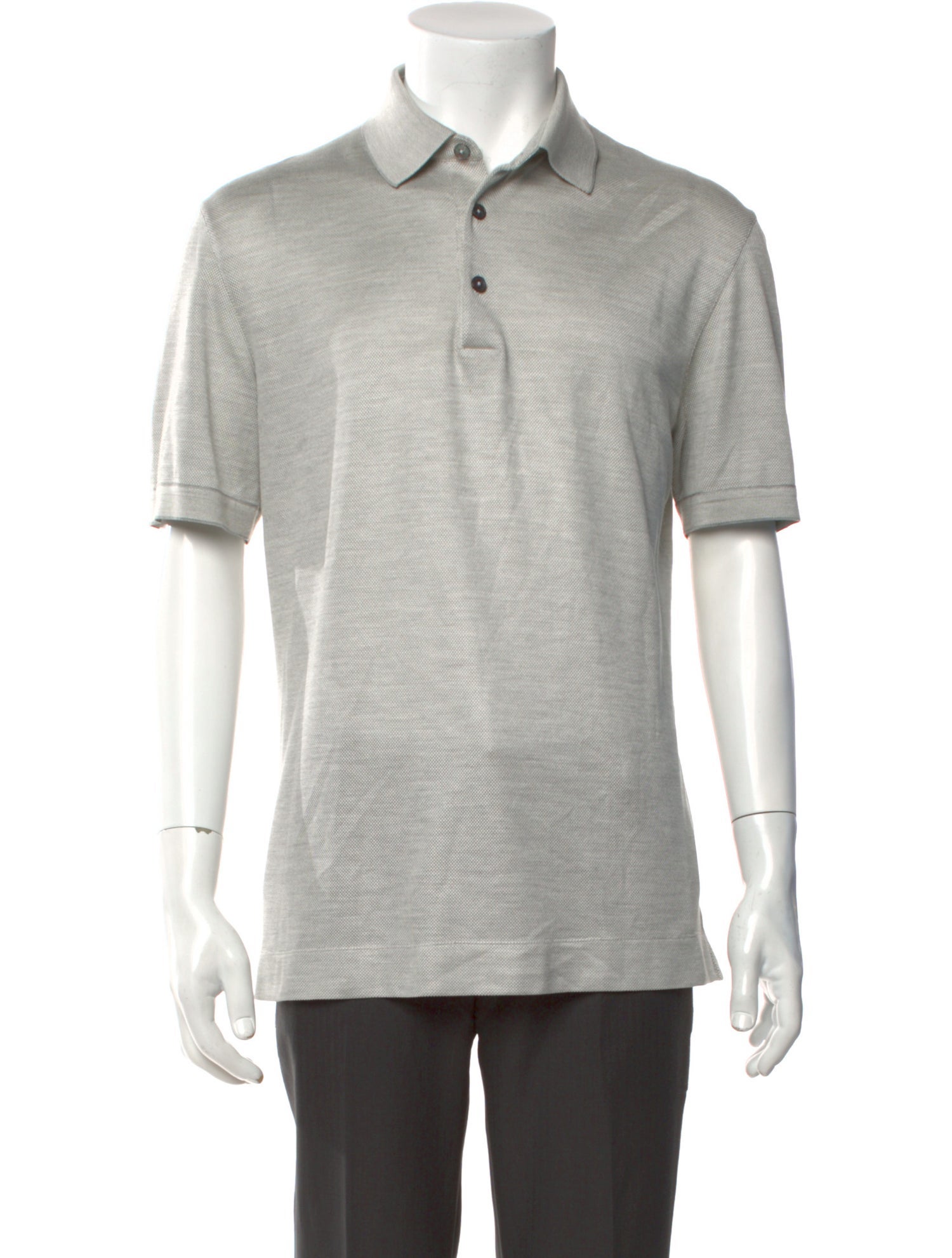 Zegna Silk V-Neck Polo Shirt