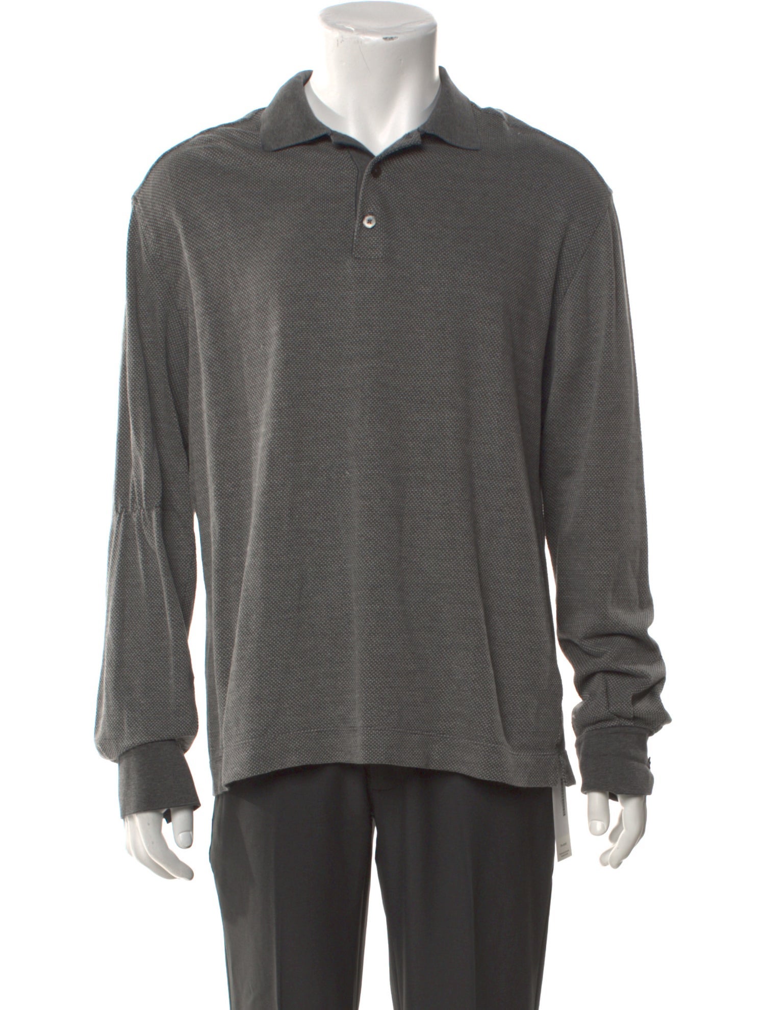 Zegna Crew Neck Long Sleeve Polo Shirt