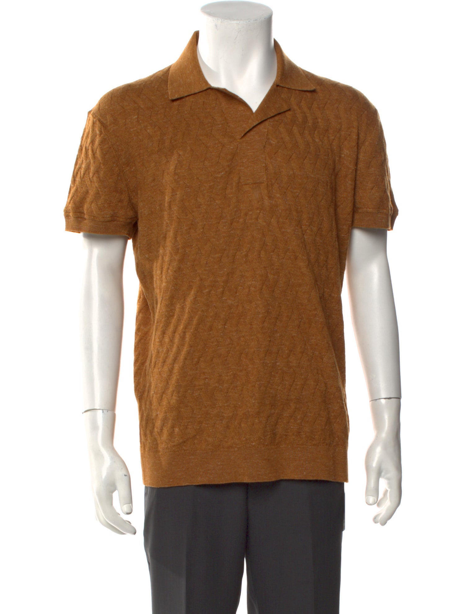 Zegna Silk V-Neck Polo Shirt