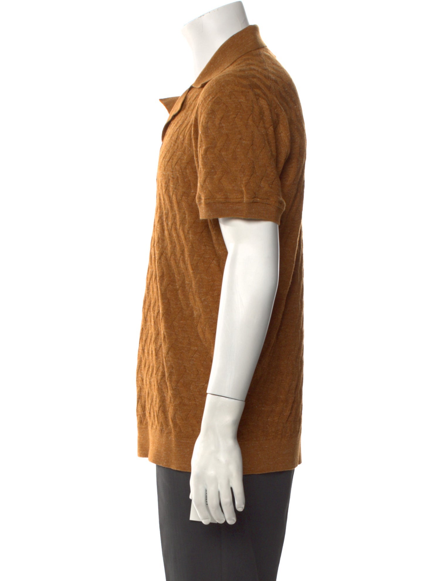 Zegna Silk V-Neck Polo Shirt