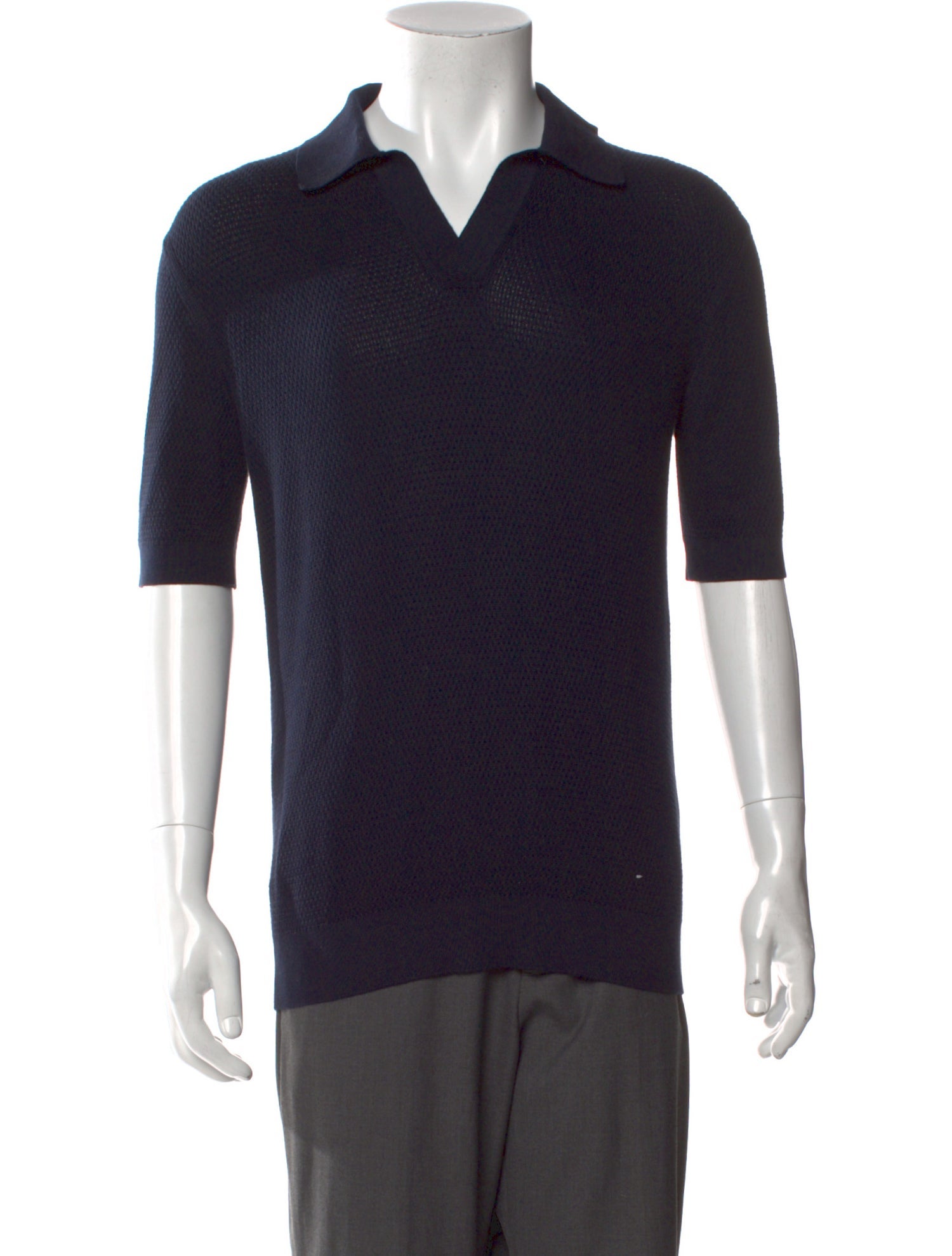 Zegna V-Neck Short Sleeve Polo Shirt w/ Tags