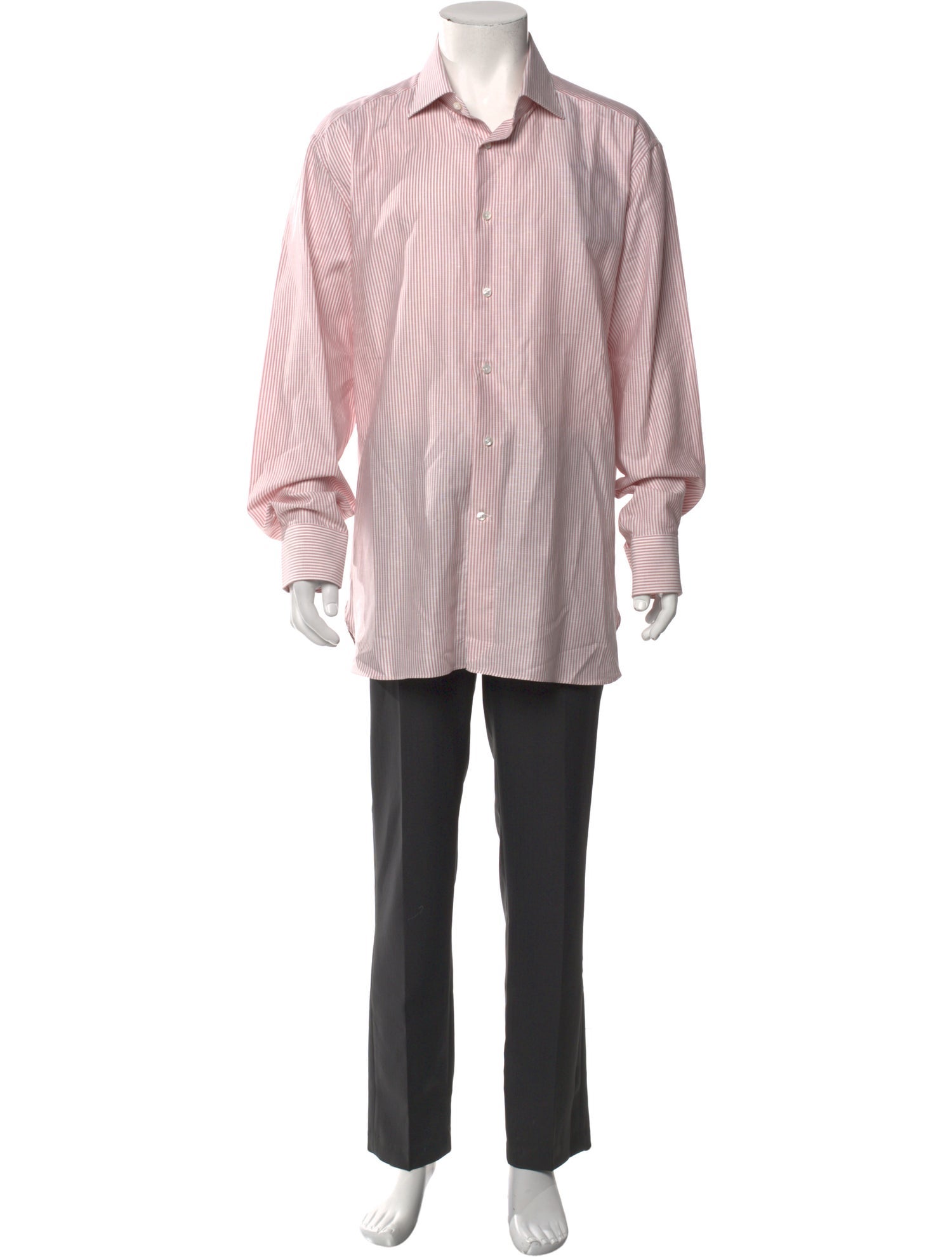 Zegna Striped Long Sleeve Dress Shirt