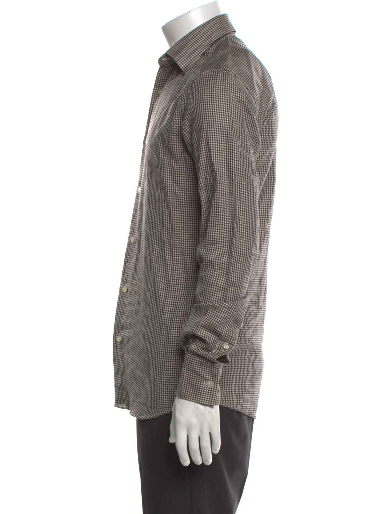 Zegna Plaid Print Long Sleeve Shirt