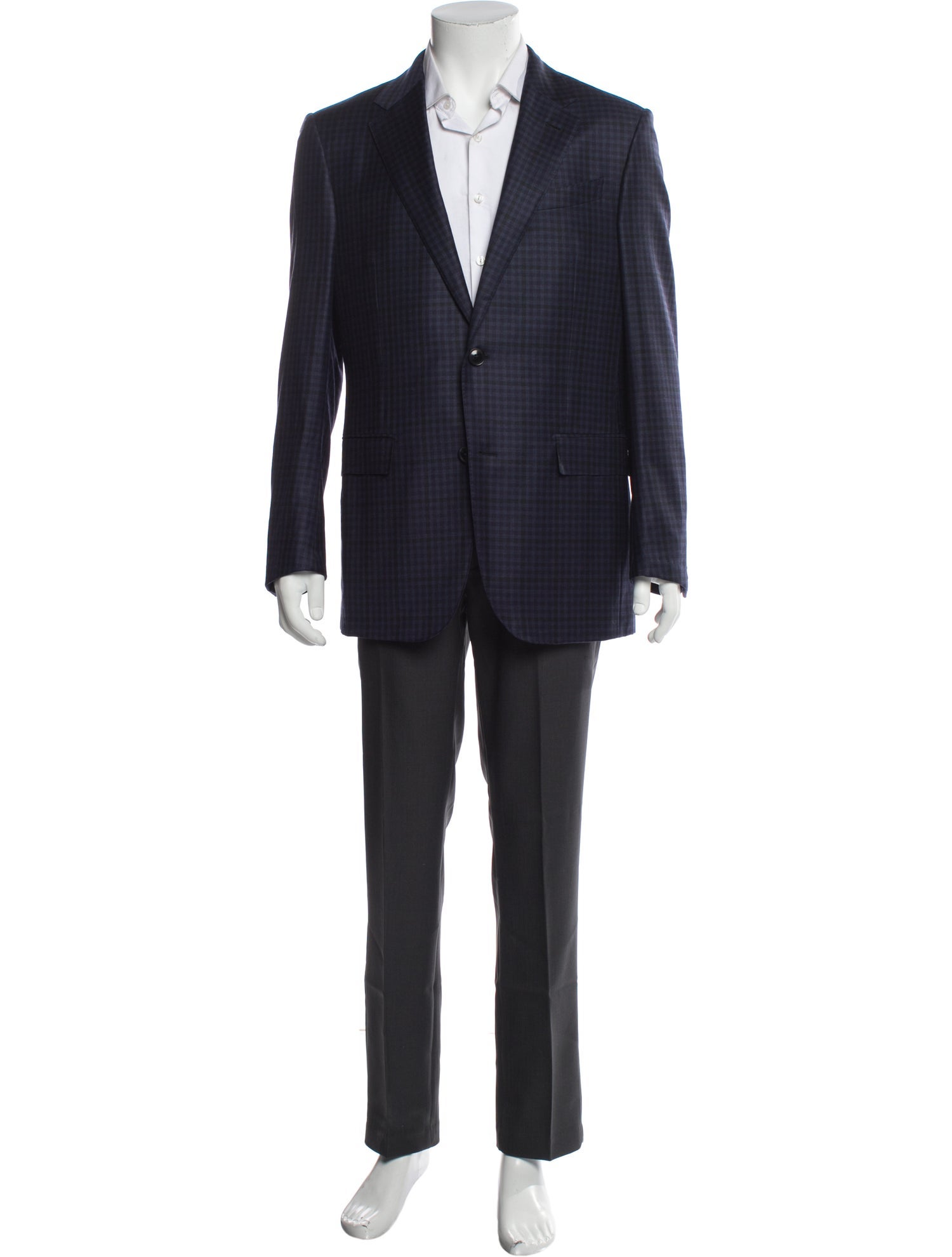 Zegna Wool Plaid Print Blazer