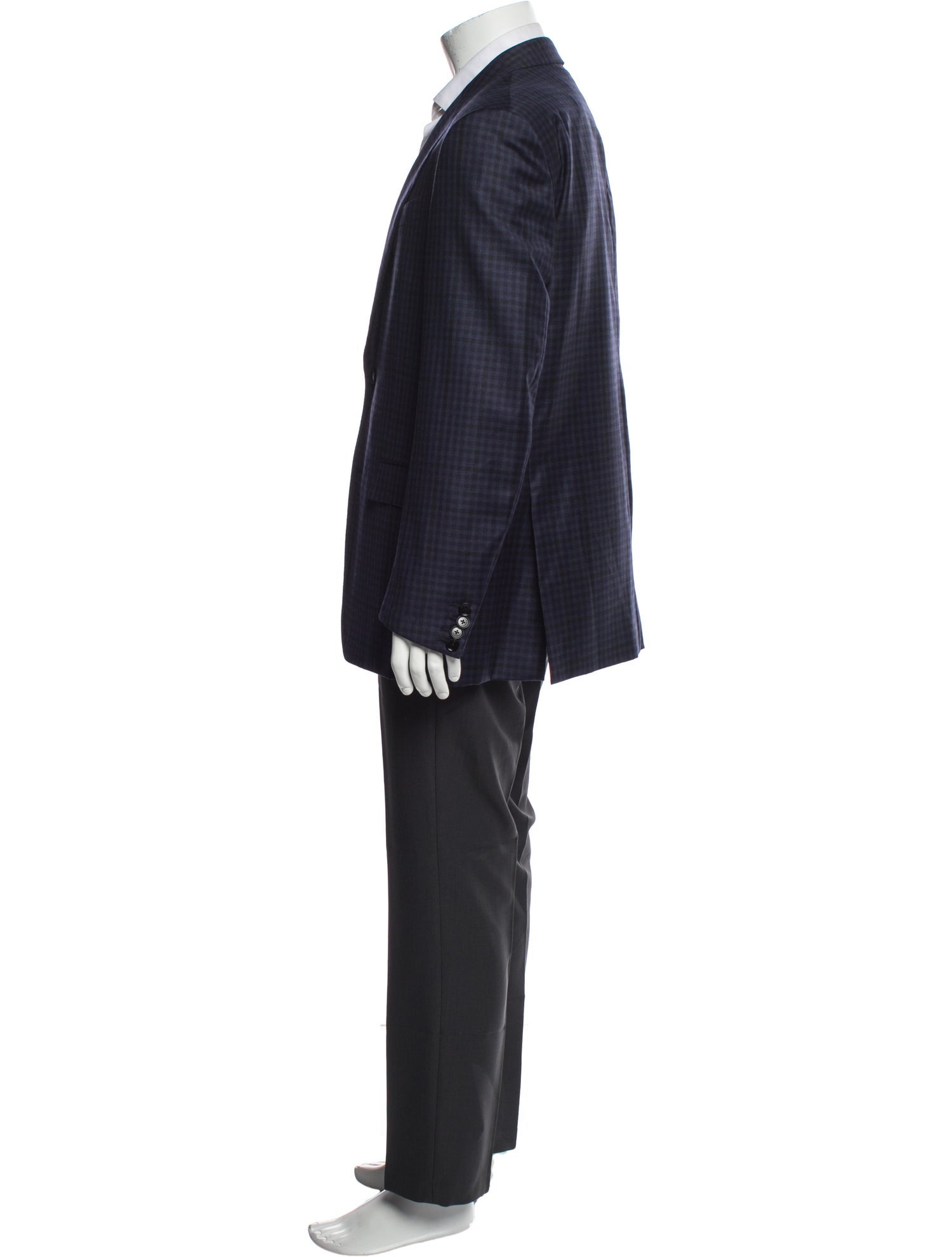 Zegna Wool Plaid Print Blazer