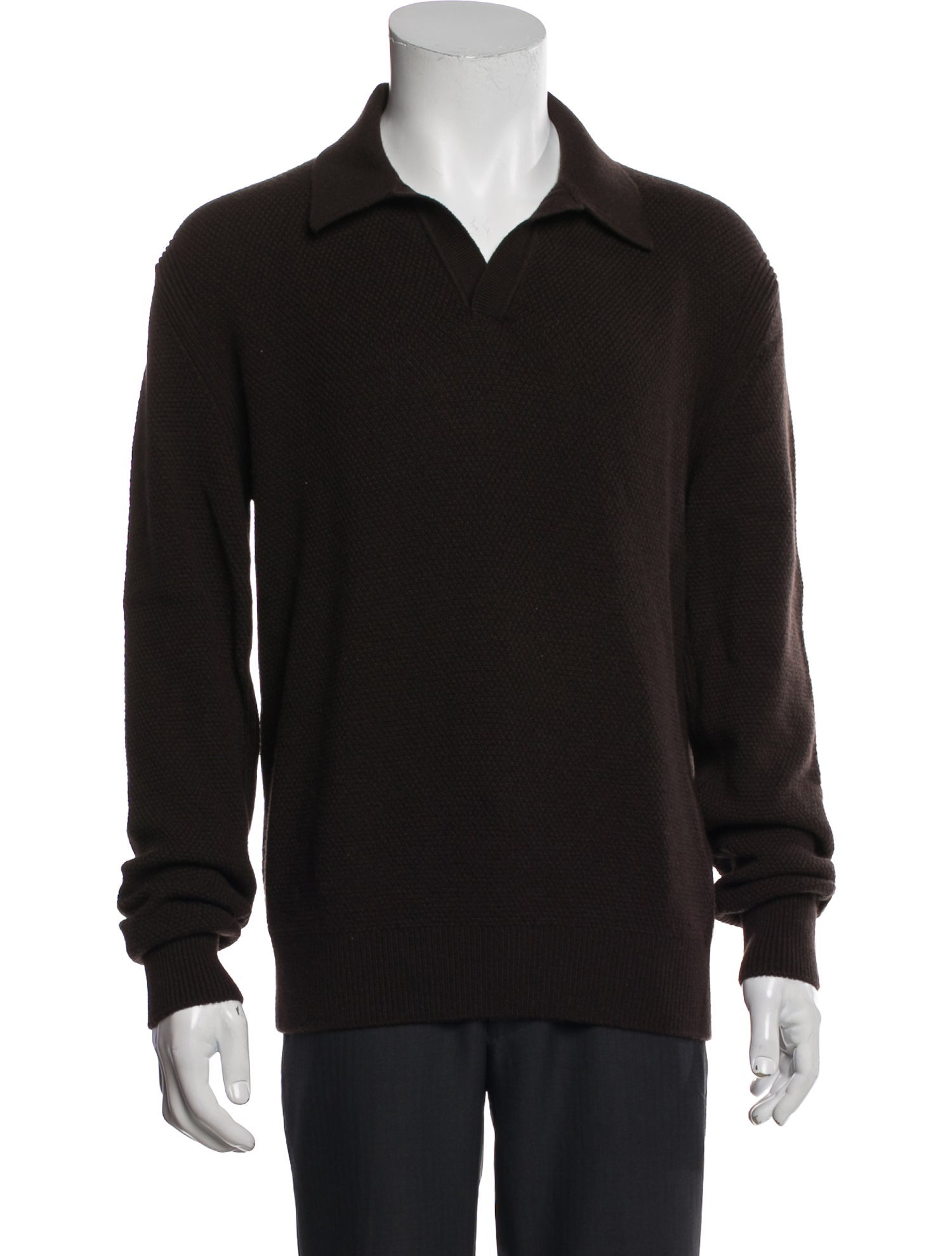 Zegna Cashmere Collar Polo Sweater