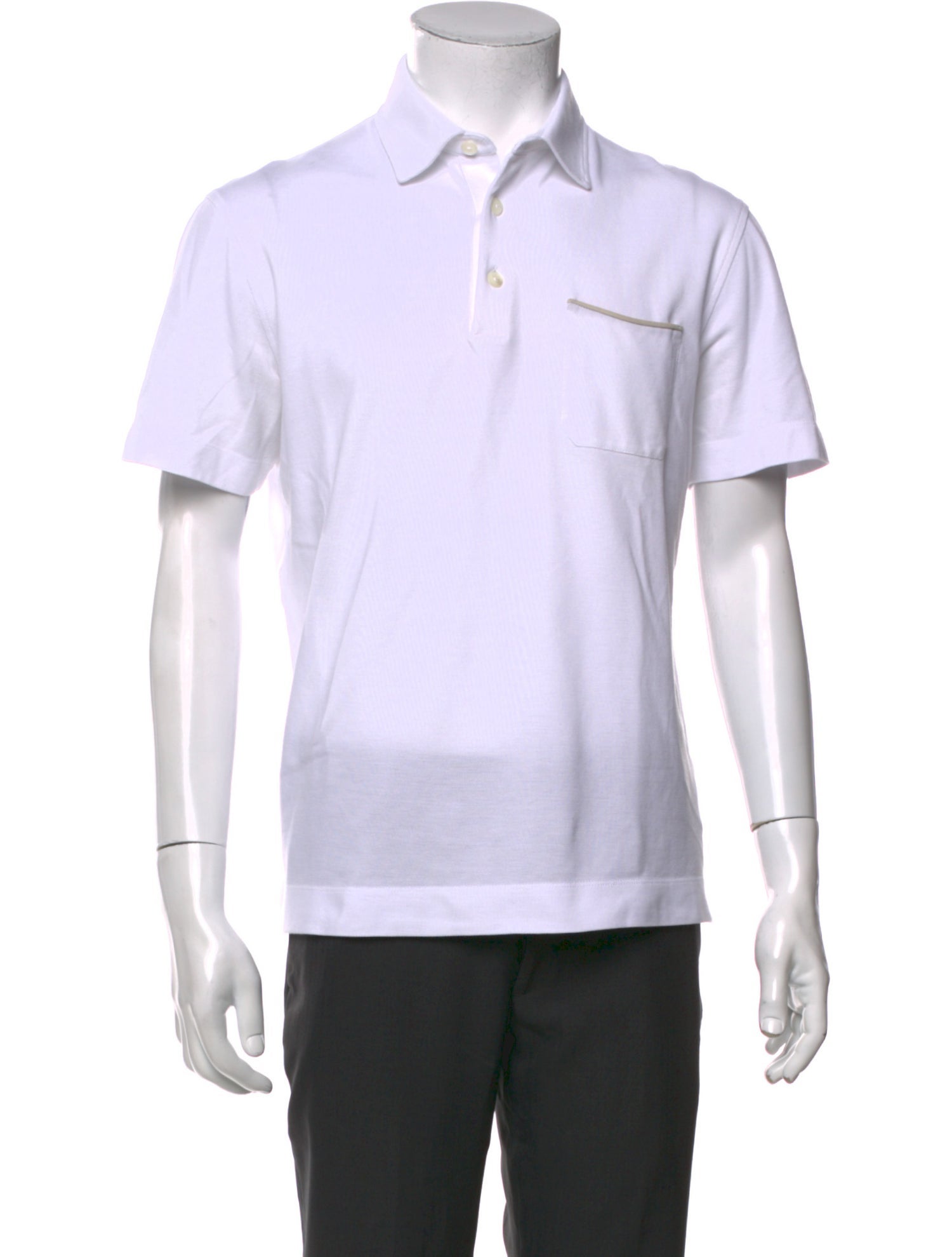 Zegna Collar Short Sleeve Polo Shirt