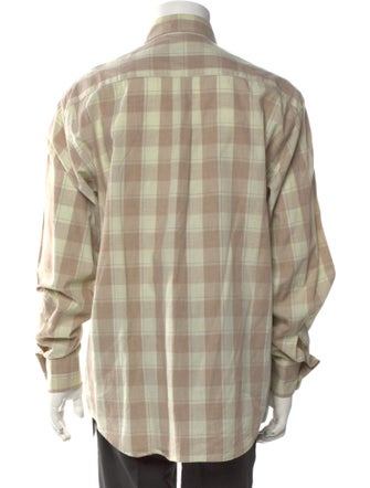 Zegna Plaid Print Long Sleeve Shirt