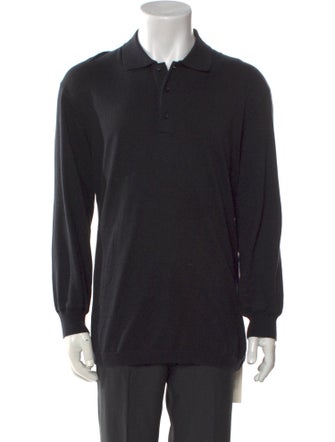 Zegna Mock Neck Long Sleeve Polo Sweater
