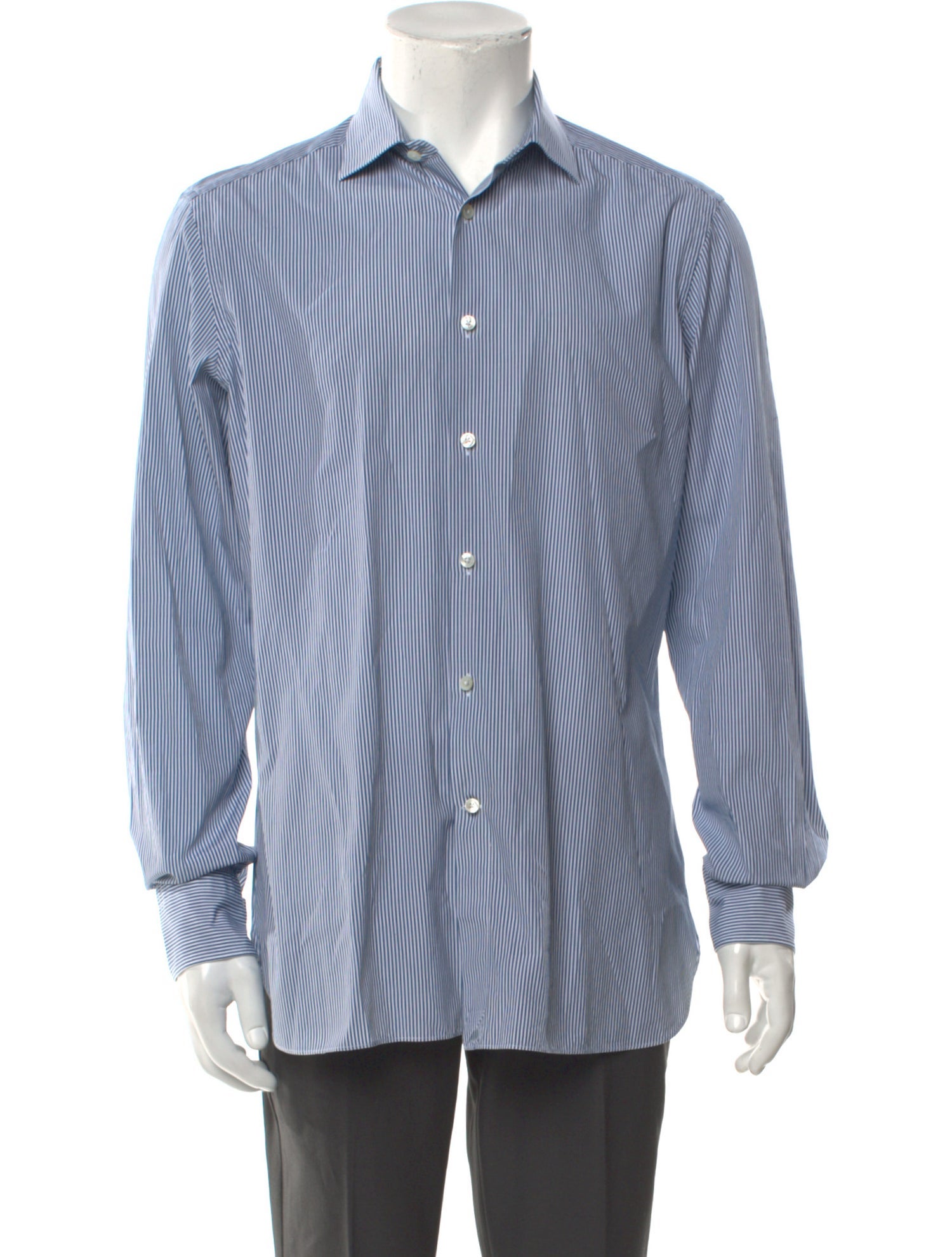 Zegna Striped Long Sleeve Dress Shirt