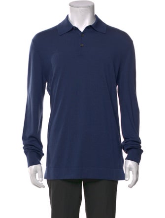 Zegna Wool Crew Neck Polo Sweater
