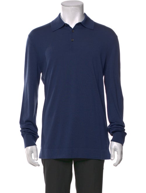 Zegna Wool Crew Neck Polo Sweater