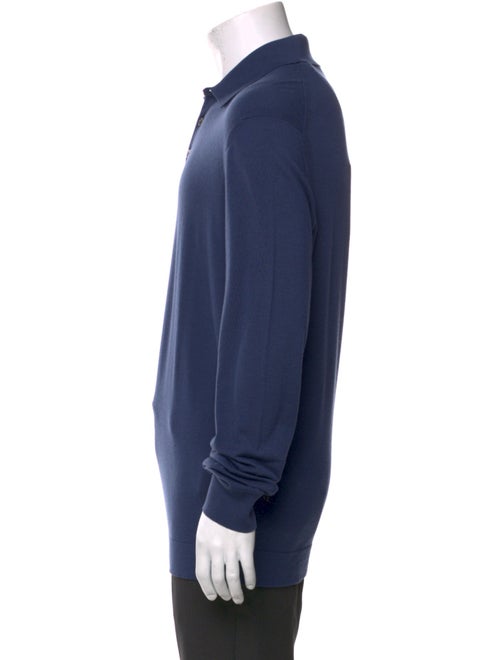 Zegna Wool Crew Neck Polo Sweater