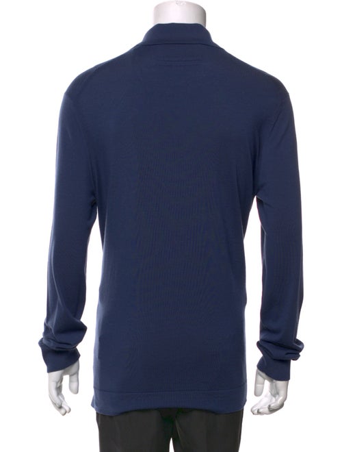 Zegna Wool Crew Neck Polo Sweater