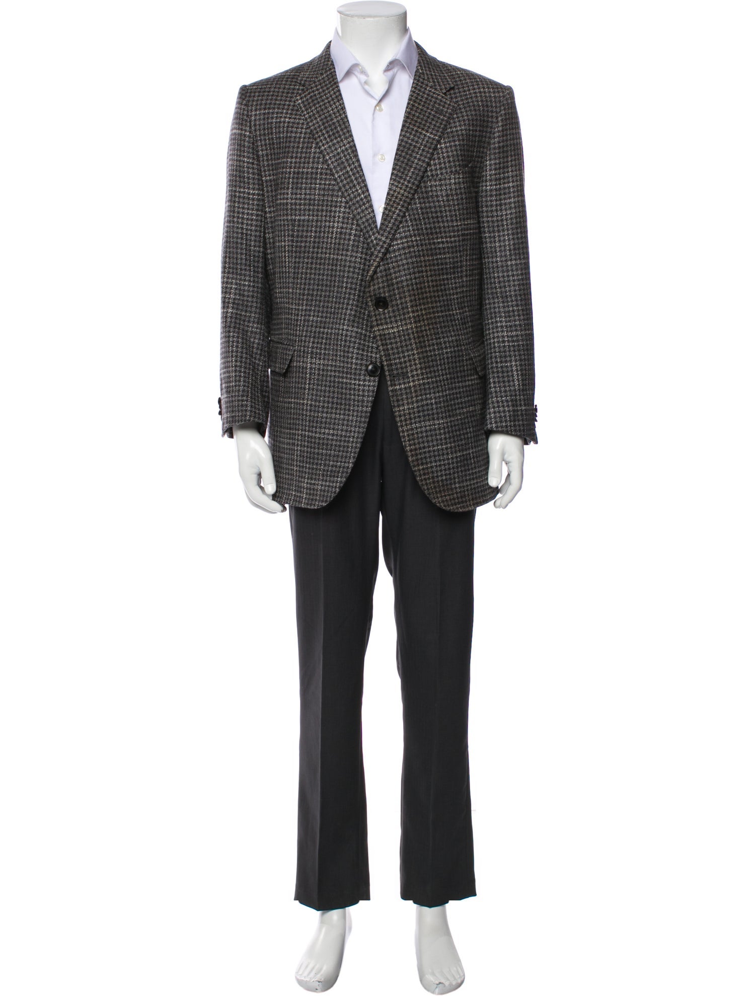 Zegna Wool Houndstooth Print Blazer