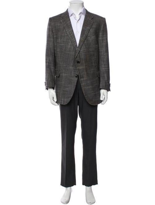 Zegna Wool Houndstooth Print Blazer