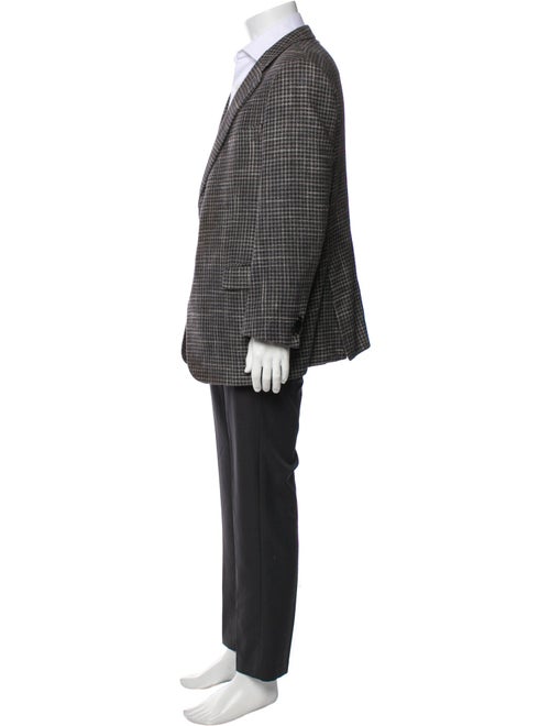 Zegna Wool Houndstooth Print Blazer