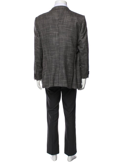 Zegna Wool Houndstooth Print Blazer