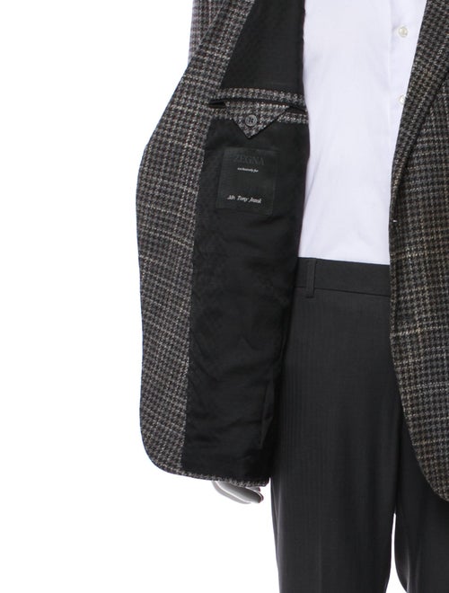 Zegna Wool Houndstooth Print Blazer