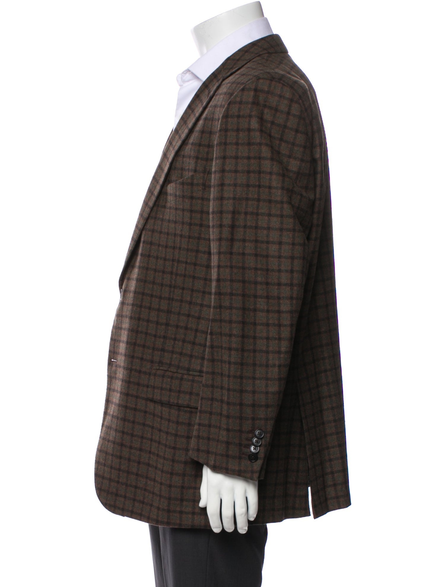 Zegna Wool Plaid Print Blazer