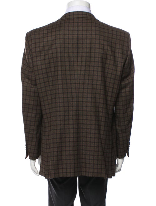 Zegna Wool Plaid Print Blazer