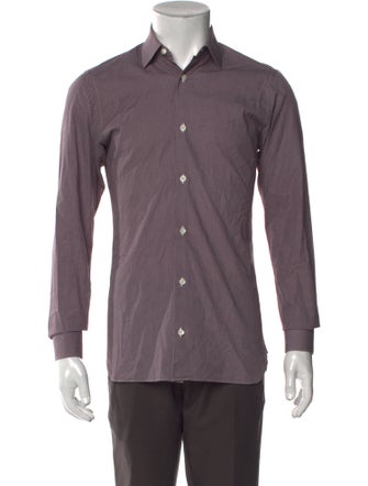 Zegna Polka Dot Print Long Sleeve Dress Shirt