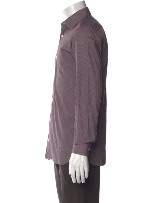 Zegna Polka Dot Print Long Sleeve Dress Shirt