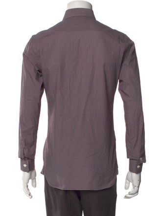 Zegna Polka Dot Print Long Sleeve Dress Shirt