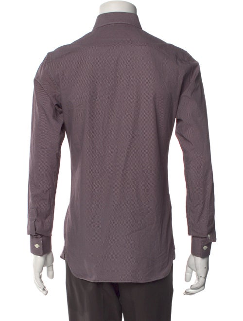 Zegna Polka Dot Print Long Sleeve Dress Shirt