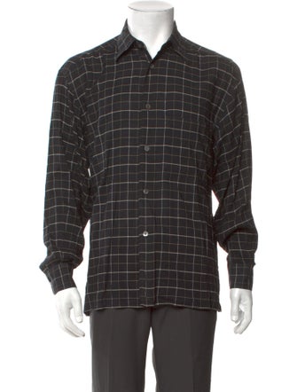 Ermenegildo Zegna Plaid Print Long Sleeve Dress Shirt