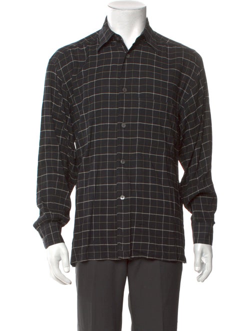 Ermenegildo Zegna Plaid Print Long Sleeve Dress Shirt