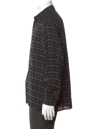 Ermenegildo Zegna Plaid Print Long Sleeve Dress Shirt
