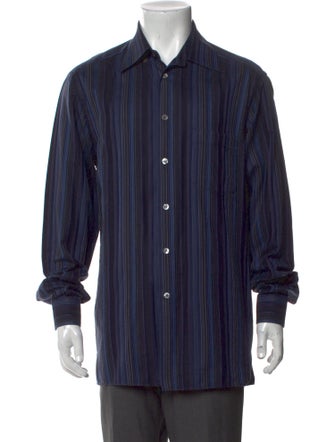 Zegna Striped Long Sleeve Dress Shirt