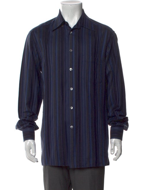 Zegna Striped Long Sleeve Dress Shirt