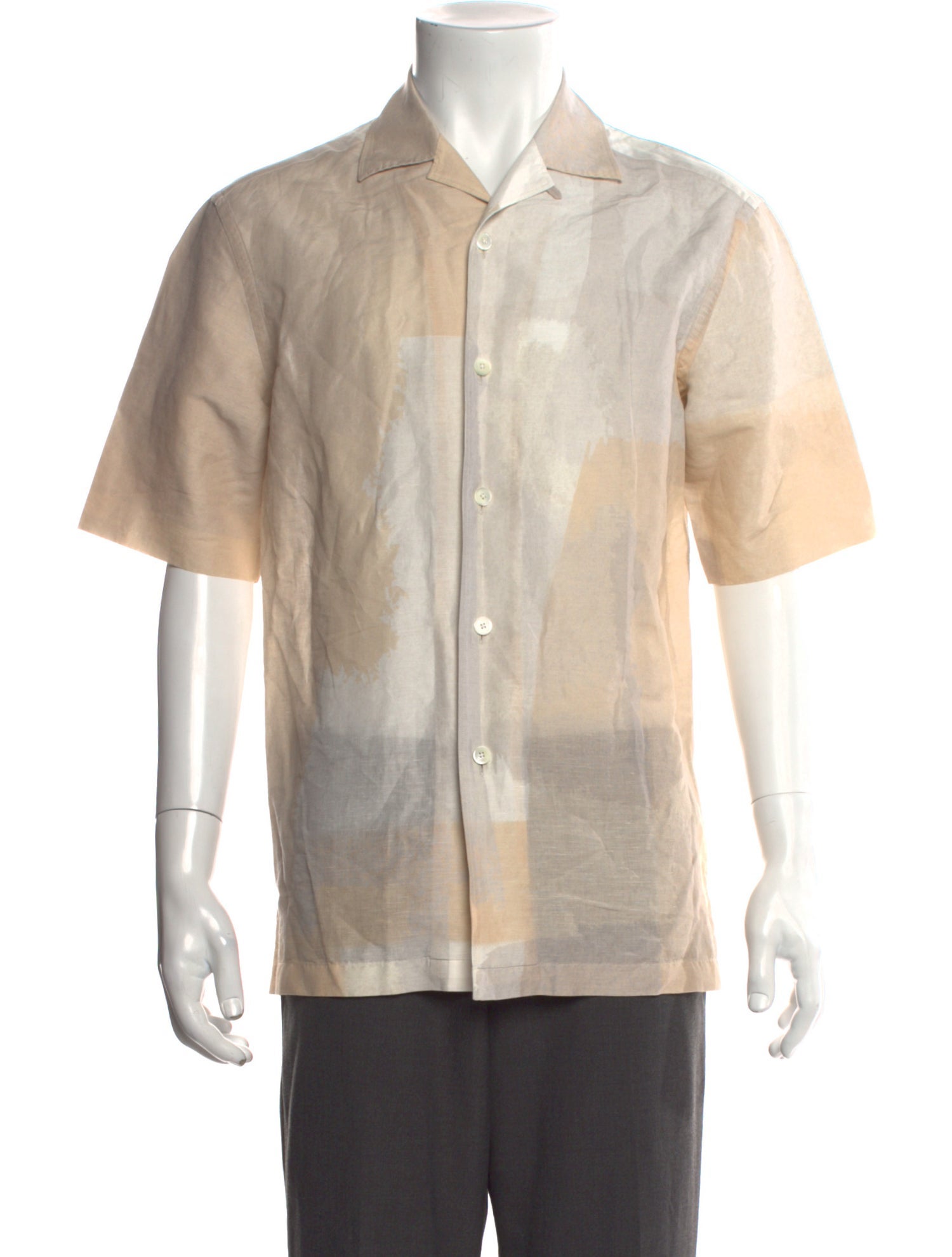 Zegna Linen Tie-Dye Print Shirt