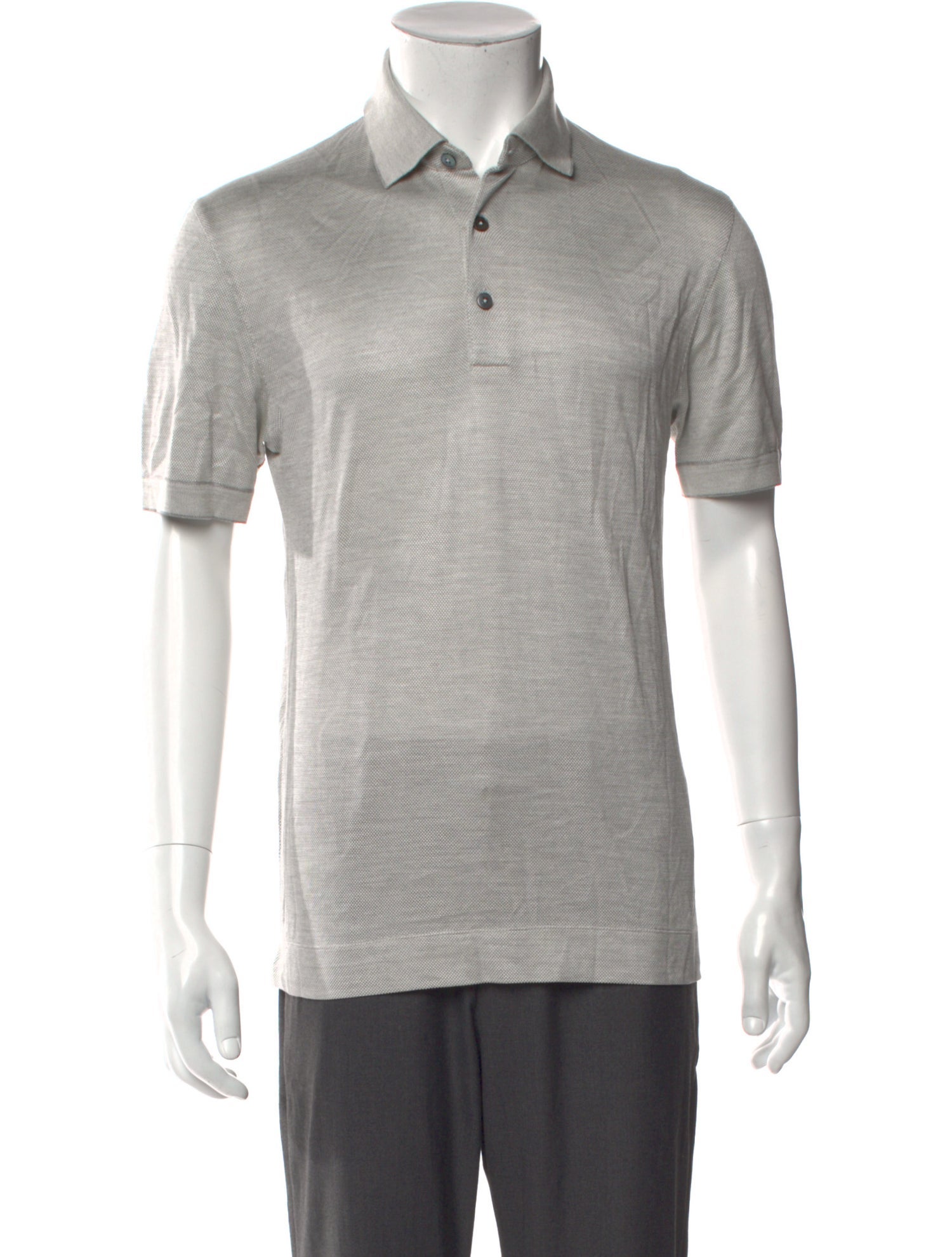 Zegna Silk V-Neck Polo Shirt